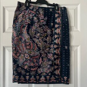 Monsoon Dark Blue Floral Pencil Skirt